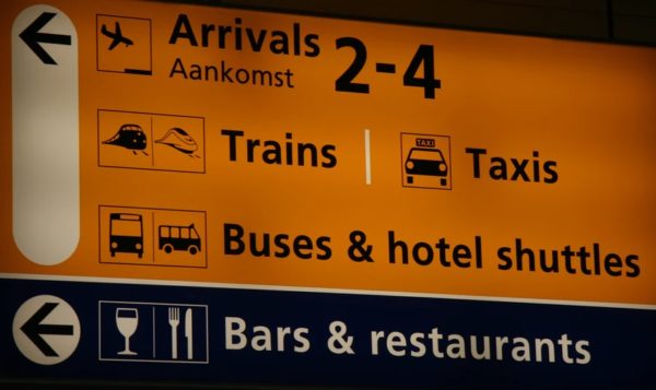 from amsterdam airport to city center stops