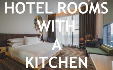 hotel room with a kitchen